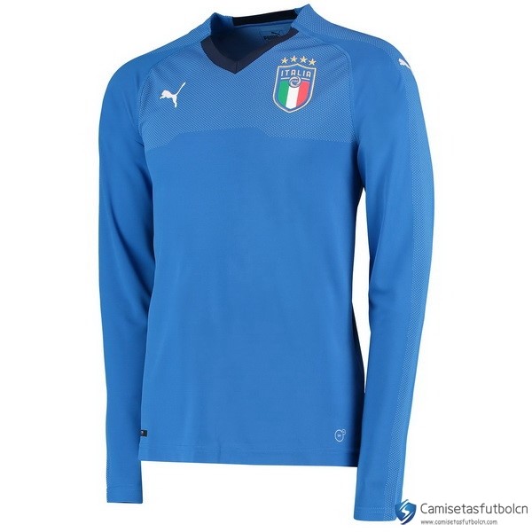 Camiseta Seleccion Italia Primera equipo Manga Larga 2018 Azul